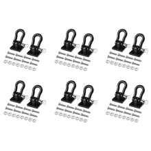 12Pcs Trailer Towing Buckle Tow Hooks Metal Climbing Trailer Shackles for 1/10 RC Car Truck Climbing Car (Black)