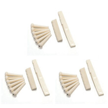 18 Bridge Pins + Saddle + Bridge Saddle Bone / Bone Acoustic Guitar White