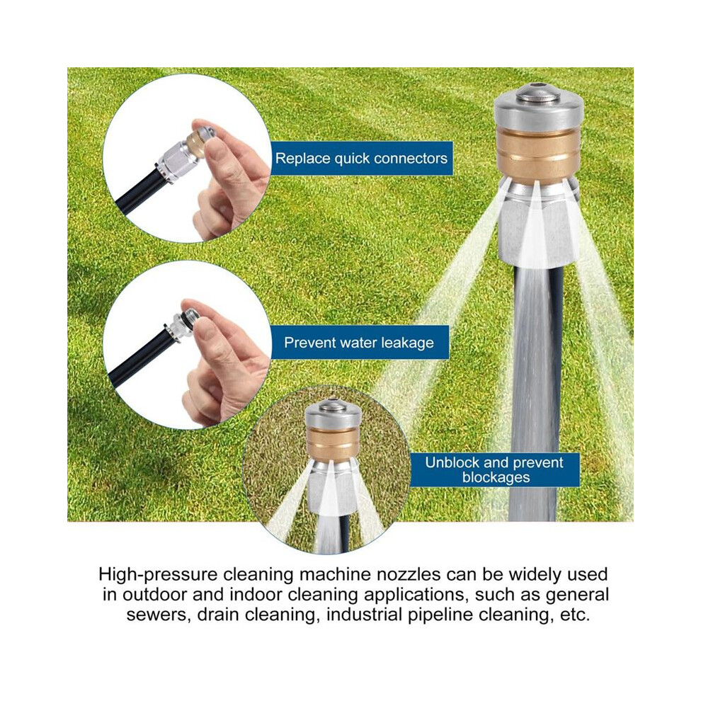 4 Pcs Sewer Jetter Nozzle Set, For Pressure Washer Drain Jet Hose Tips With 1/4Inch Npt Quick Connector 5000 Psi 4713657361061