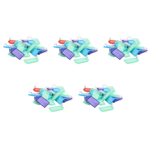 125Pcs Multicolor Plastic Key ID Label Tags W 2cm Dia Ring Keyring