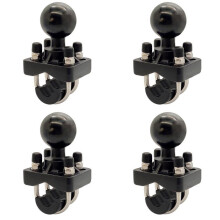 4X Double U-Bolt Motorcycle Bike Handlebar Rail Mount Base with 1.5 Inch for Camera for for