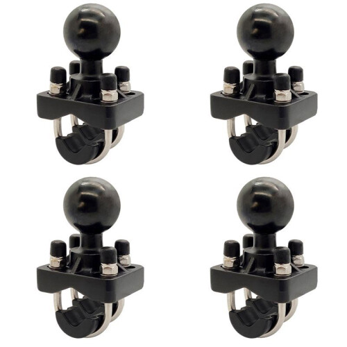 4X Base de Montagem em Trilho de Guiador para Motocicleta com Parafuso Duplo em U com Esfera de 1,5 Polegadas para Câmera  para  para