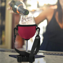 12PCS Portable Wine Glass Holder Strap Wine Sling Yoke Glass Holder Support Neck Strap for Birthday Cocktail Tools B