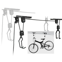 Sistema de Elevação de Bicicleta no Teto da Garagem - Armazenamento de Polias com Ganchos para Bicicletas, Suporte Eficiente para Bicicletas Que