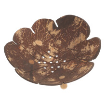 Coconut Shell Soap Dish Leaf Shaped Holder with Easy Drainage for Bathroom Shower and Kitchen