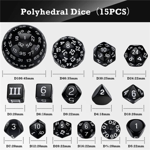 30Pieces Complete Polyhedral DND Dice Set D3-D100 Spherical RPG Dice Set,100 Sides Dice Set for Role Playing Table Games 2
