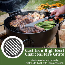 Cast Iron Bottom Fire Grate Round BBQ Grill Grate, High Heat Charcoal Plate Bottom Grate Grill Parts 9 Inch