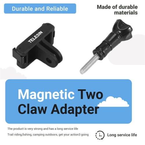 TELESIN Magnetic Two Claw Adapter Action Camera Accessories for  OSMO Action 3 Adapter 1