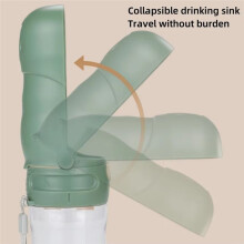 Tragbarer 2-in-1-Futternapf für Haustiere, Zusammenklappbares Design für Katzen und Hunde, Ideal für Reisen im Freien, Inklusive Wasserspender