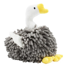 Gray Swan Shaped Hand Towels with Absorbent Plush Texture for Decorative Bathroom Drying