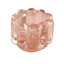 Glass Candlestick 1Pc Clear Crystal Candle Holders-light pink