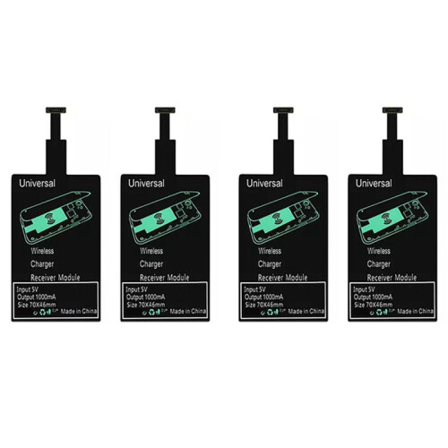 4X  Wireless Charging Receiver Universal Fast Wireless Charger Adapter(for Micro-USB A)