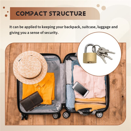 12 Pack  Padlock Small Padlock Solid Brass Locks with 3 Key for Luggage Lock,Backpack,Gym Locker Lock,Suitcase Lock 1