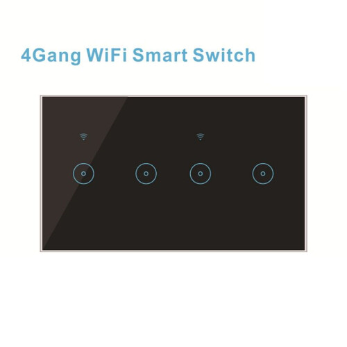 Wifi  Wall Light  10A Glas Touch Panel Wireless Interuptor 4 Gang Wireless Remote Control (Weiß) 2