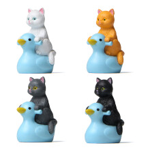 Mini sitzende Entenkatzen, Miniatur-Katzenfigur,-Blau
