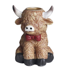 Unieke High Land Cow Design Candle Stand Hars Schots Kalf-3
