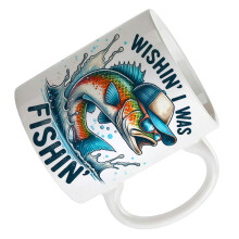Tasse en céramique sur le thème de la pêche, 350ml, poignée-P3