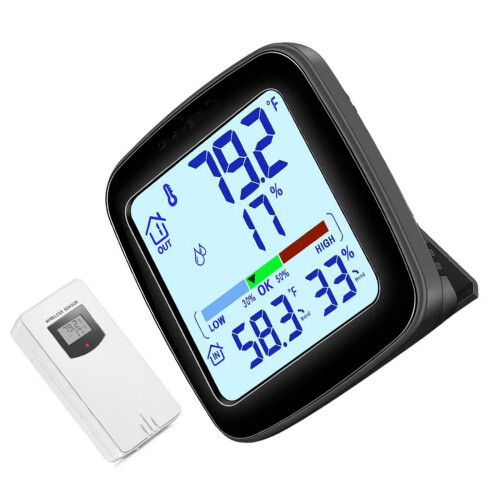 Double Screen Temperature Dampness Meter For Telecommute