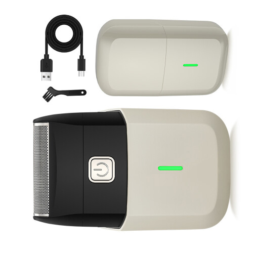 Travel Friendly Cordless Shaver Single  Blade System Bald-White