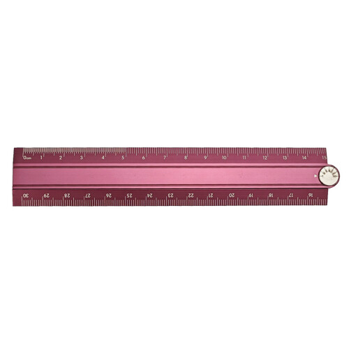 Dense 30cm Extendable Aluminum Scale Tool Sandblasted-Dark Red