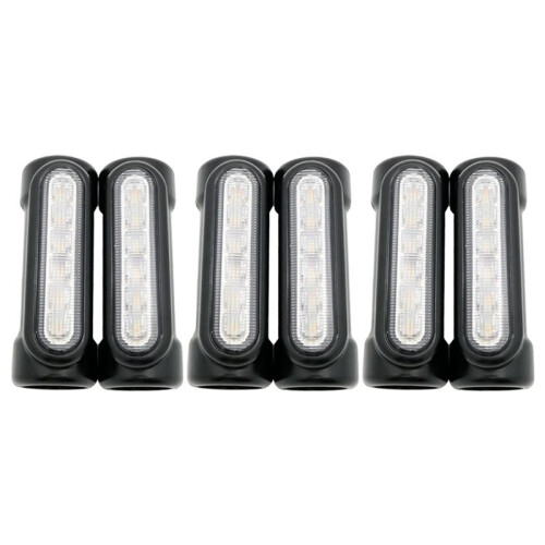 3X Motorcycle LED Highway Bar Switchback Driving Light/Turn Signal Light for (Black)