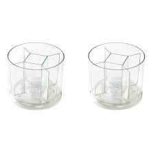 2X 360-Degree Rotating Pencil Holder for Desk, 5 Slots Acrylic Desk Pencil Pen Organizer for Office School