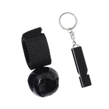 Bärenglocken mit Notfall-Pfeifset,-Schwarz