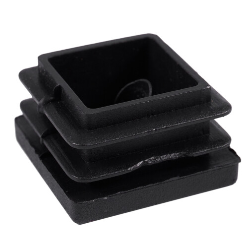 80 Pcs Plastic Square Blanking End Caps Tube Inserts 25mm x 25mm 2