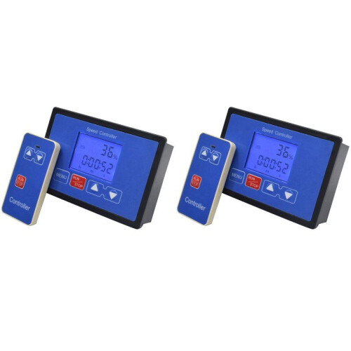2X LCD Digital Display Tachometer Adjustable 30A PWM  Motor Speed Controller Timing Remote Control 12V 24V 36V 48V