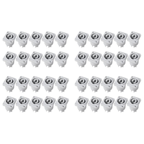 40PCS Powercon Connector 3 Pins 20A 250V Power Speaker Panel Socket Female for LED Screen Stage Lighting,Grey