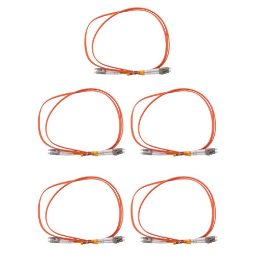 5pcs 1M Jumper Cable Duplex Multimode LC-LC LC to LC Fiber Optic Optical Patch Cord