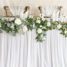 Artificial Eucalyptus Garland with Willow Vines, 4 Packs 6.5 Feet Eucalyptus Garland Greenery, Silver Dollar Eucalyptus