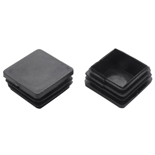 200 Pcs Plastic Square Blanking End Caps Tube Inserts 25mm x 25mm 1