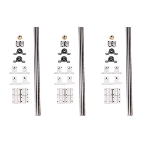 45Pcs 400Mm Optical Axis Guide Bearing Housings Linear Rail Shaft Support Screws Set