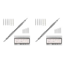 2X Spring Bar Tool Set with Extra 12 Tips Pins for Watch Wrist Bands Strap Removal Repair Fix Kit,144Pc Extra Watch Pins