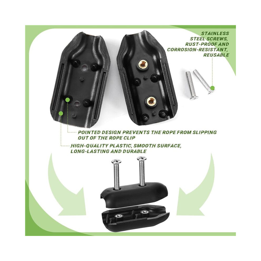 24Pcs Rope Clamps, Reusable Rope Clamp 3/8Inch Rope Connector Clamp Suitable For 7-8 Mm Nylon Rope Or Braided Ropes 6031146252743
