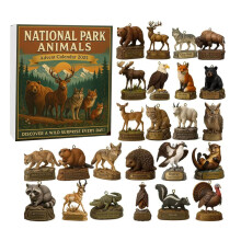 National Park Animal Christmas Advent Calendar – 24-Day Acrylic Figurine Countdown, Compatible with Animal Lovers & Kids