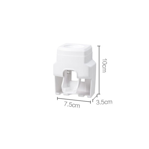 Automatic Toothpaste Dispenser and Wall Mounted Toothbrush Holder Set for Bathroom, White 2