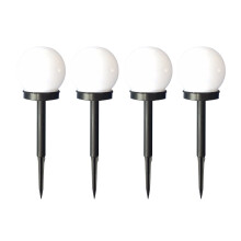 4PCS Solar Lawn Lamps, Round White Ball Shape, Plug-in, Compatible with Outdoor Garden Use