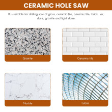 50Pcs Diamond Coated Drill Bit Set 6mm Diamond Tipped Hole Saw for Tile, Glass, Ceramics, Porcelain, Marble