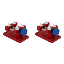 2X Stainless Steel Large Case Vise with Base Watch Holder for Watch Repair Metal Enlarged Open Table Holder