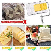 Trancheuse à Fromage En Acier Inoxydable avec 16 Coupe-Fromage En Fil pour Trancheuses à Fromage En Bloc Planche à Découper Fromage Beurre