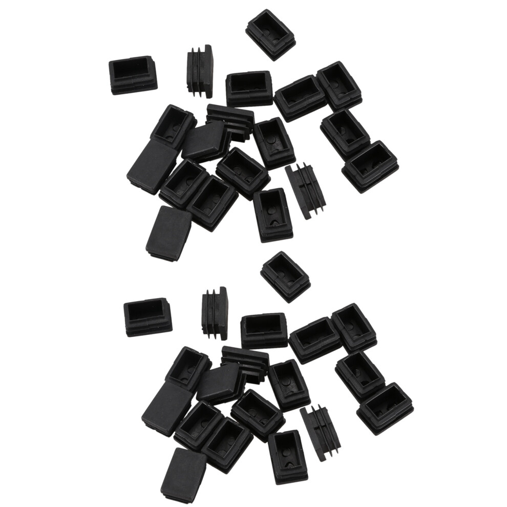 40 Pcs Plastic Rectangular End Cap 30Mm X 20Mm Threaded Pipe Tube Insert Rubber Feet 4714260919670