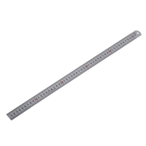 6X Double Side Scale Stainless Steel Straight Ruler Measuring Tool 50cm 1