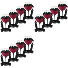 12 STK. Tragbarer Weinglashalter-Gurt, Weinschlinge, Glashalter-Unterstützung, Umhängeband für Geburtstags-Cocktail-Tools B