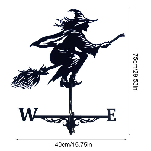 Girouette, indicateur de direction du vent, forme de sorcière 2