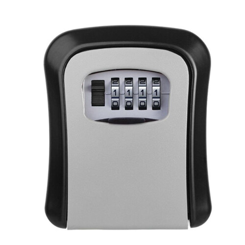 2X Wall Mount Key Lock Box 4 Digit Password Code Security Lock for Home Office Key Safe Secret Storage Box Organizer 1