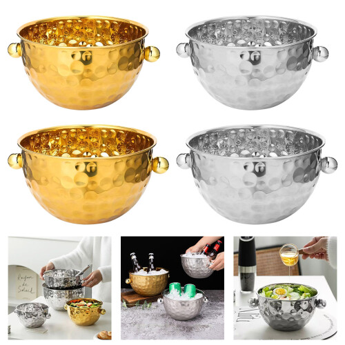 2 Premium-Eiskübel aus rostfreiem 304-Stahl mit-Silber 2
