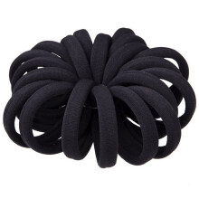 (80 Dicke Schwarze Haar Schlaufen) - Elastisches Haar Band, Keine Falten, Elastisches Großes Baumwoll Gummi, Keine Spur Pferde Schwanz Halter