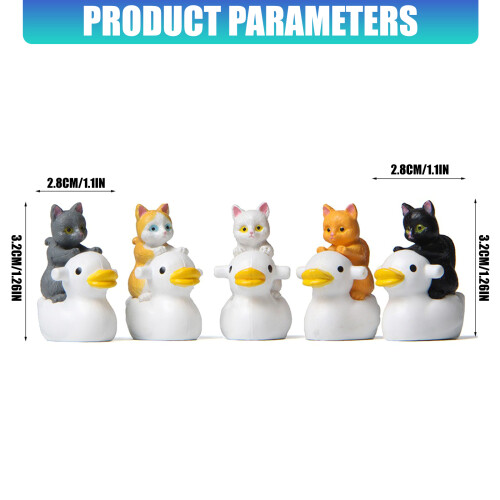 Figurines miniatures de chats de canard assis, Mini Statues-Bleu 2